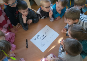 Przedszkolaki spisały swoje pomysły na to co to jest Internet
