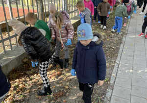 Dzieci z grupy IV zbierają śmieci
