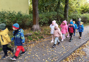 Dzieci z grupy I podczas spaceru