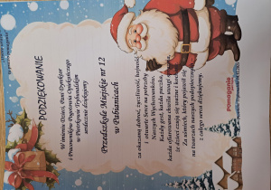 Podziękowanie za udział w akcji od Fundacji