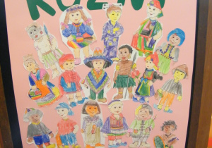Plakat grupy V - dzieci z róznych strona świata z napisem Różni a jednak tacy sami